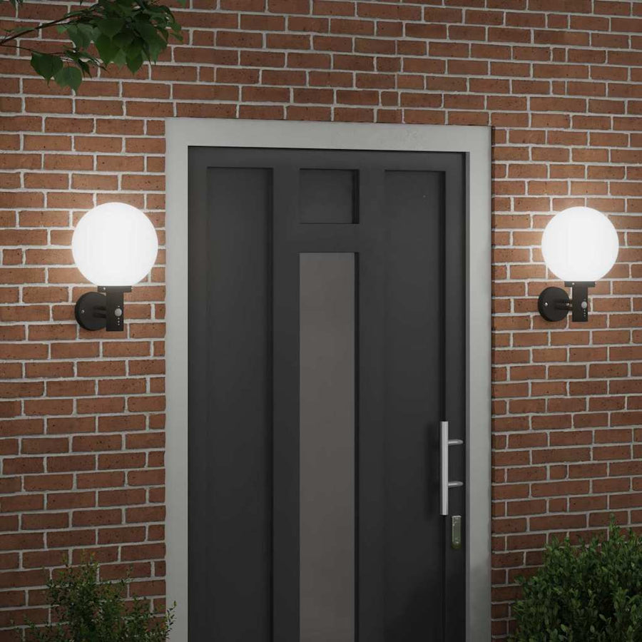 Buiten Wandlamp 2 pcs Zwart 28 x 25 x 38 cm