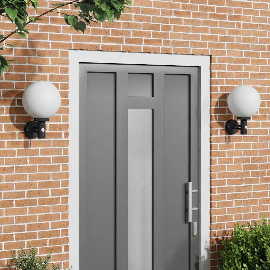 Buiten Wandlamp 2 pcs Zwart 28 x 25 x 38 cm