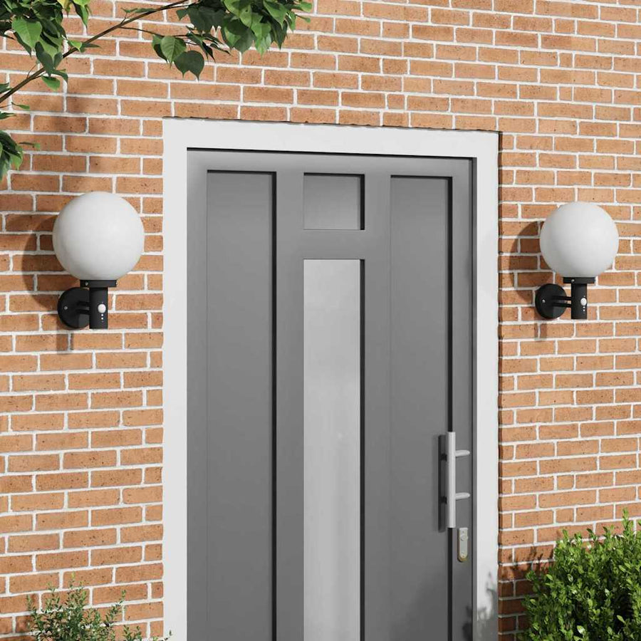 Buiten Wandlamp 2 pcs Zwart 28 x 25 x 38 cm