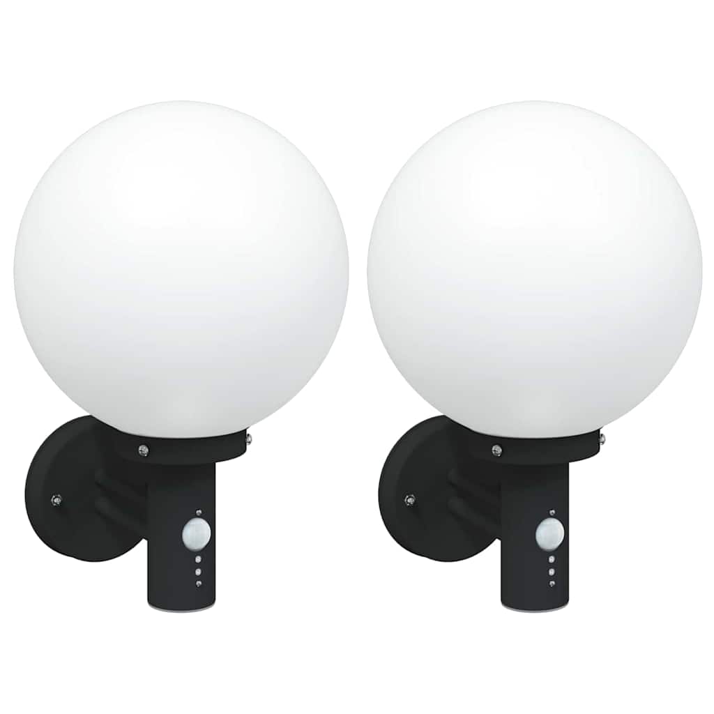 Buiten Wandlamp 2 pcs Zwart 28 x 25 x 38 cm