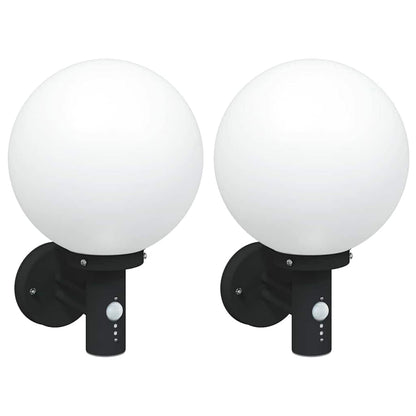 Buiten Wandlamp 2 pcs Zwart 28 x 25 x 38 cm