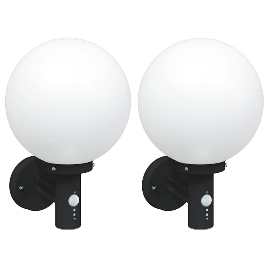 Buiten Wandlamp 2 pcs Zwart 28 x 25 x 38 cm