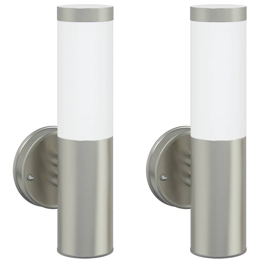 Buiten Wandlamp 2 pcs Zilver 15 x 7,5 x 33 cm