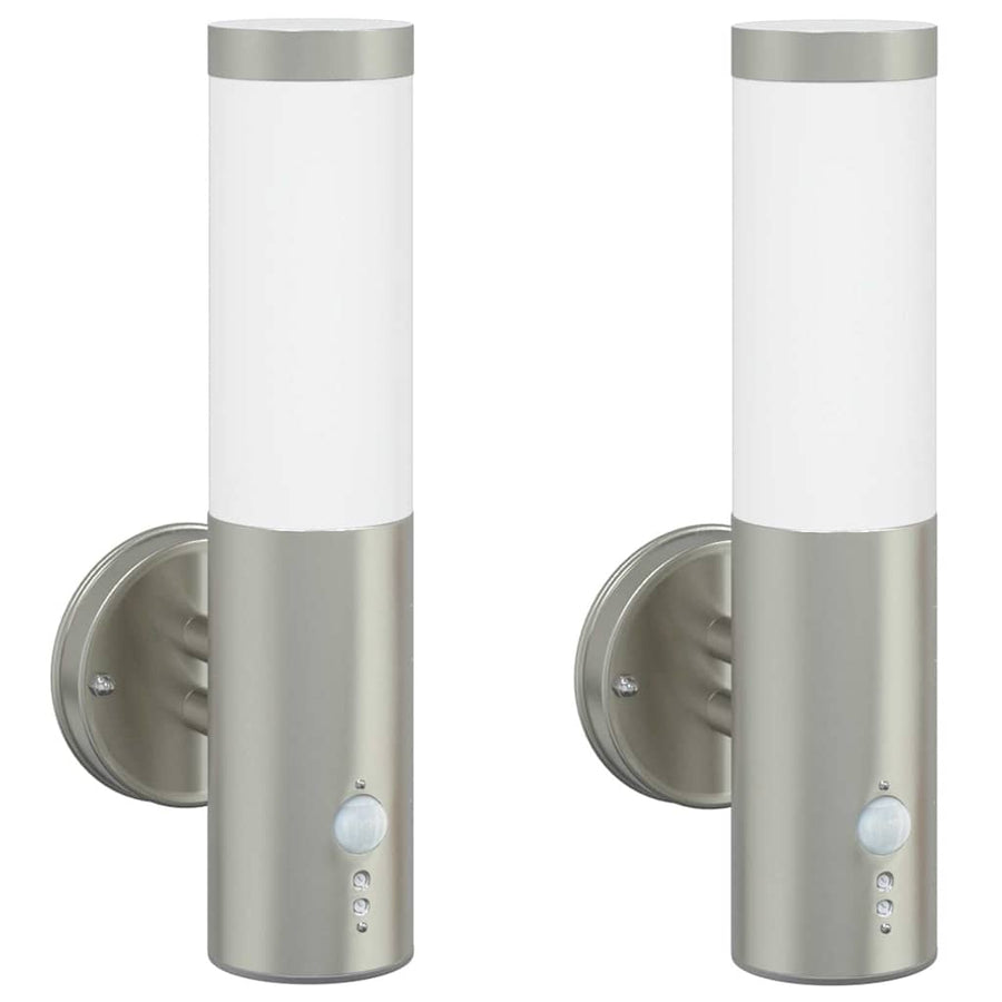 Buiten Wandlamp 2 pcs Zilver 15 x 7,5 x 33 cm