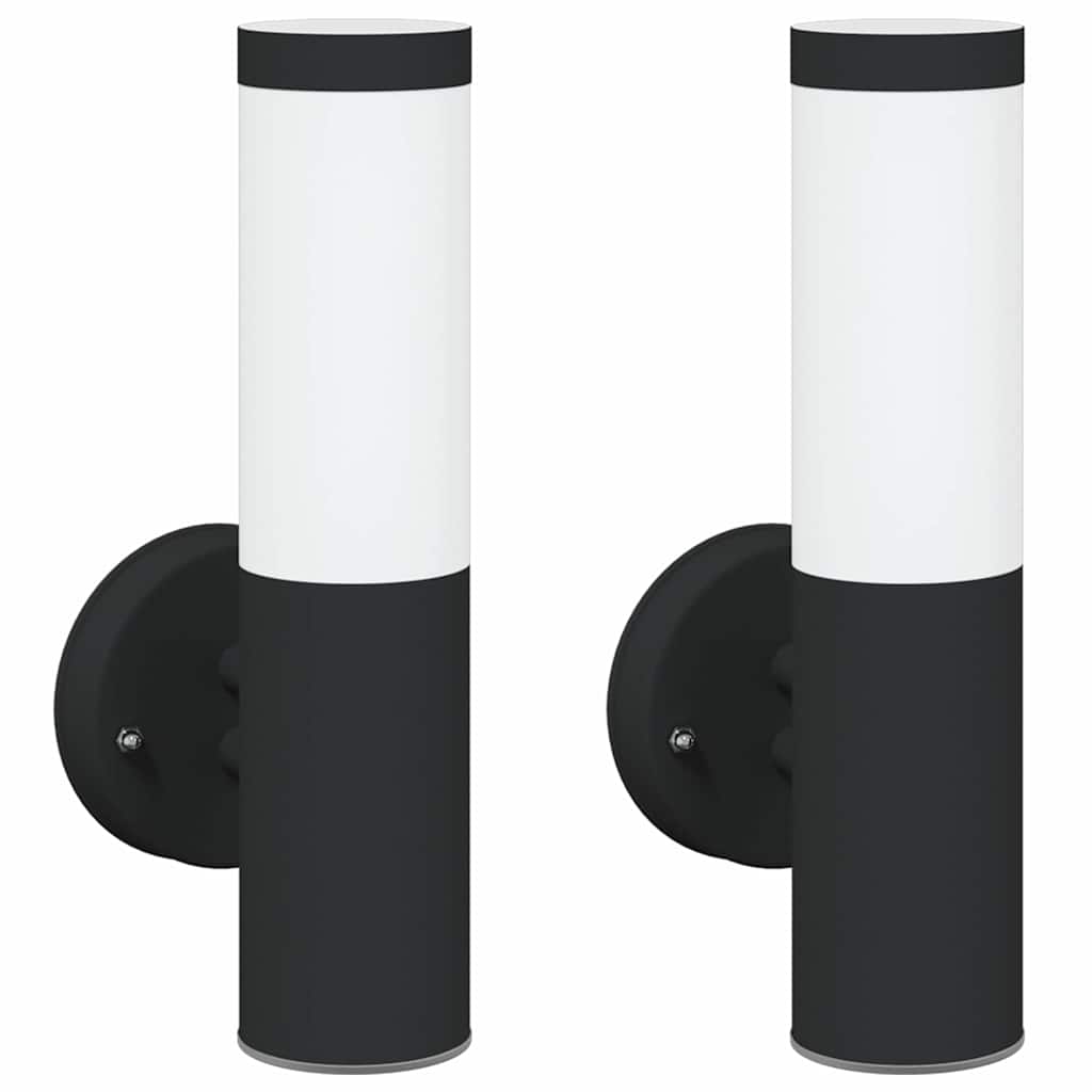 Buiten Wandlamp 2 pcs Zwart 15 x 7,5 x 33 cm