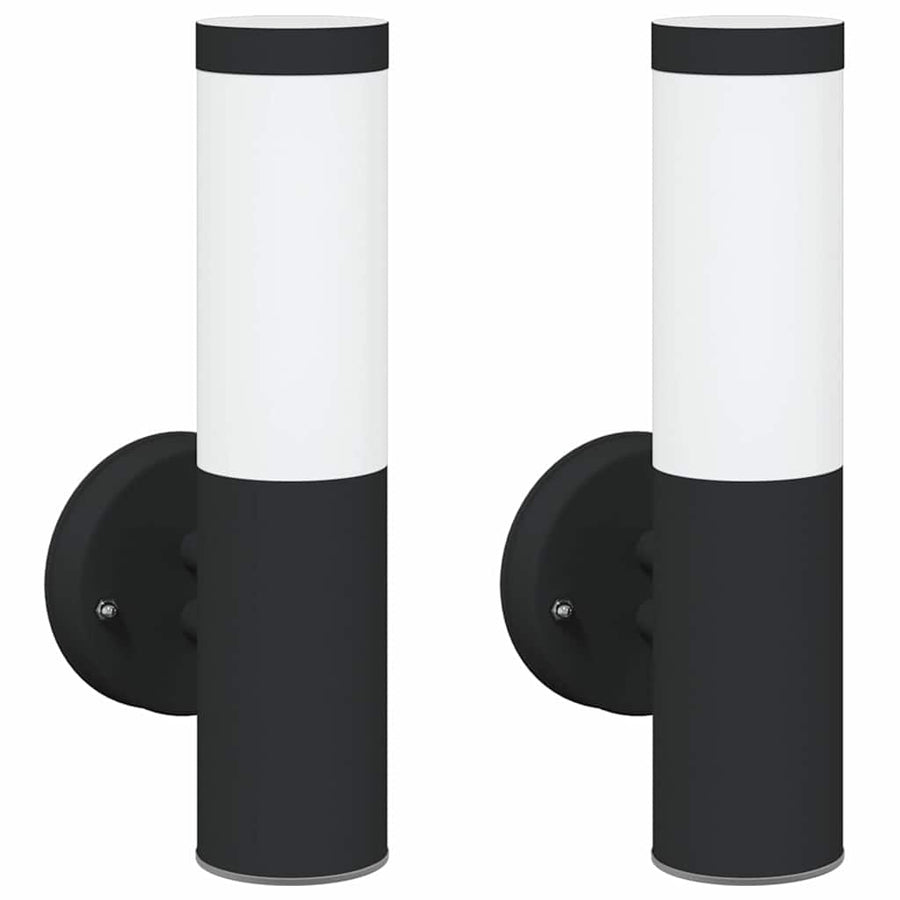Buiten Wandlamp 2 pcs Zwart 15 x 7,5 x 33 cm