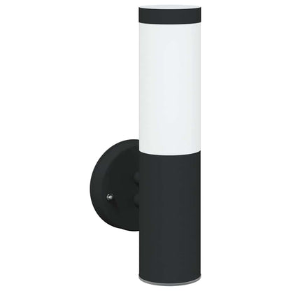 Buiten Wandlamp 2 pcs Zwart 15 x 7,5 x 33 cm