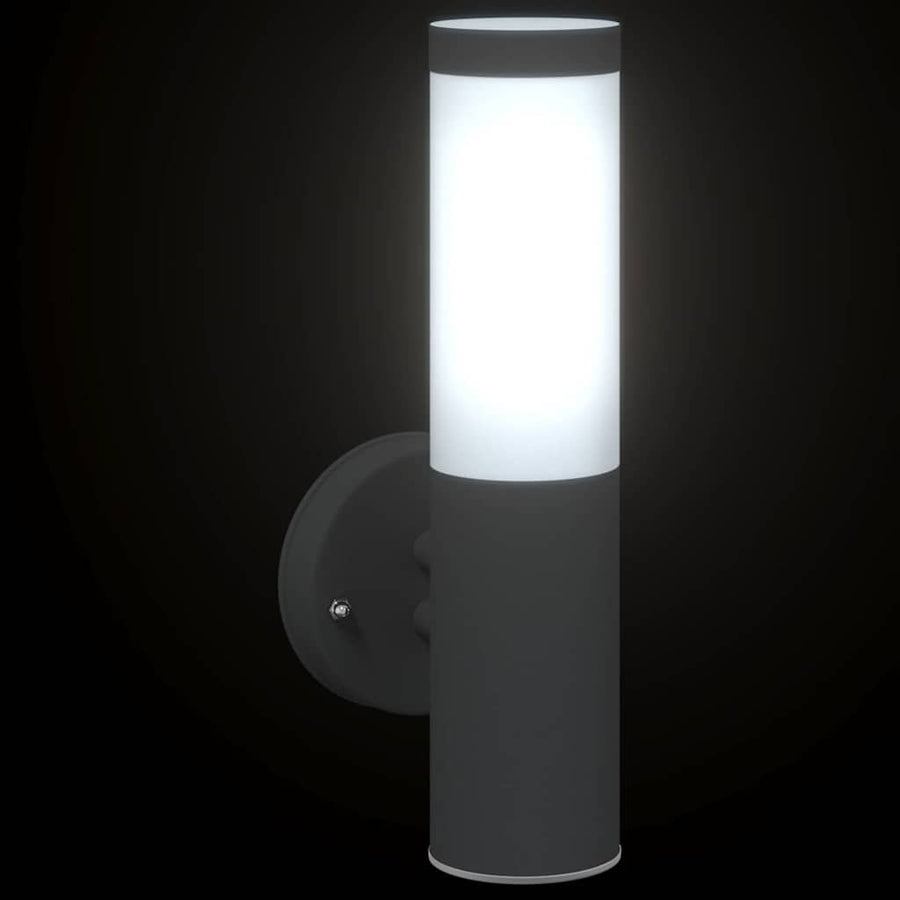 Buiten Wandlamp 2 pcs Zwart 15 x 7,5 x 33 cm