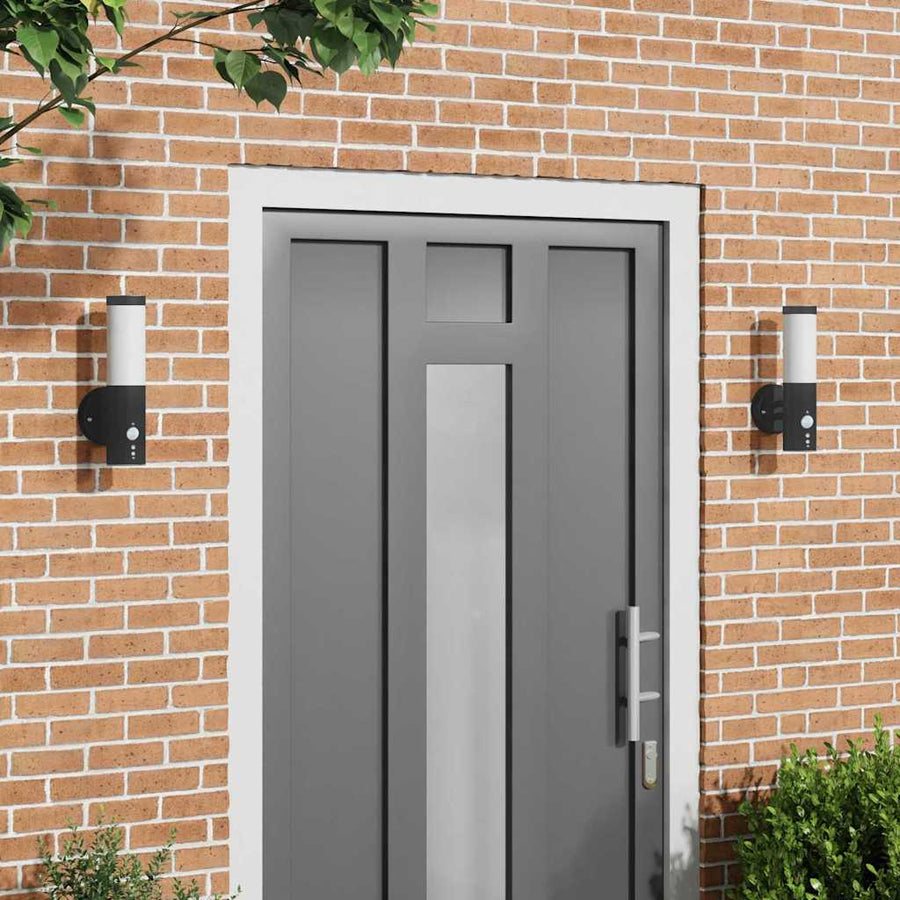 Buiten Wandlamp 2 pcs Zwart 15 x 7,5 x 33 cm