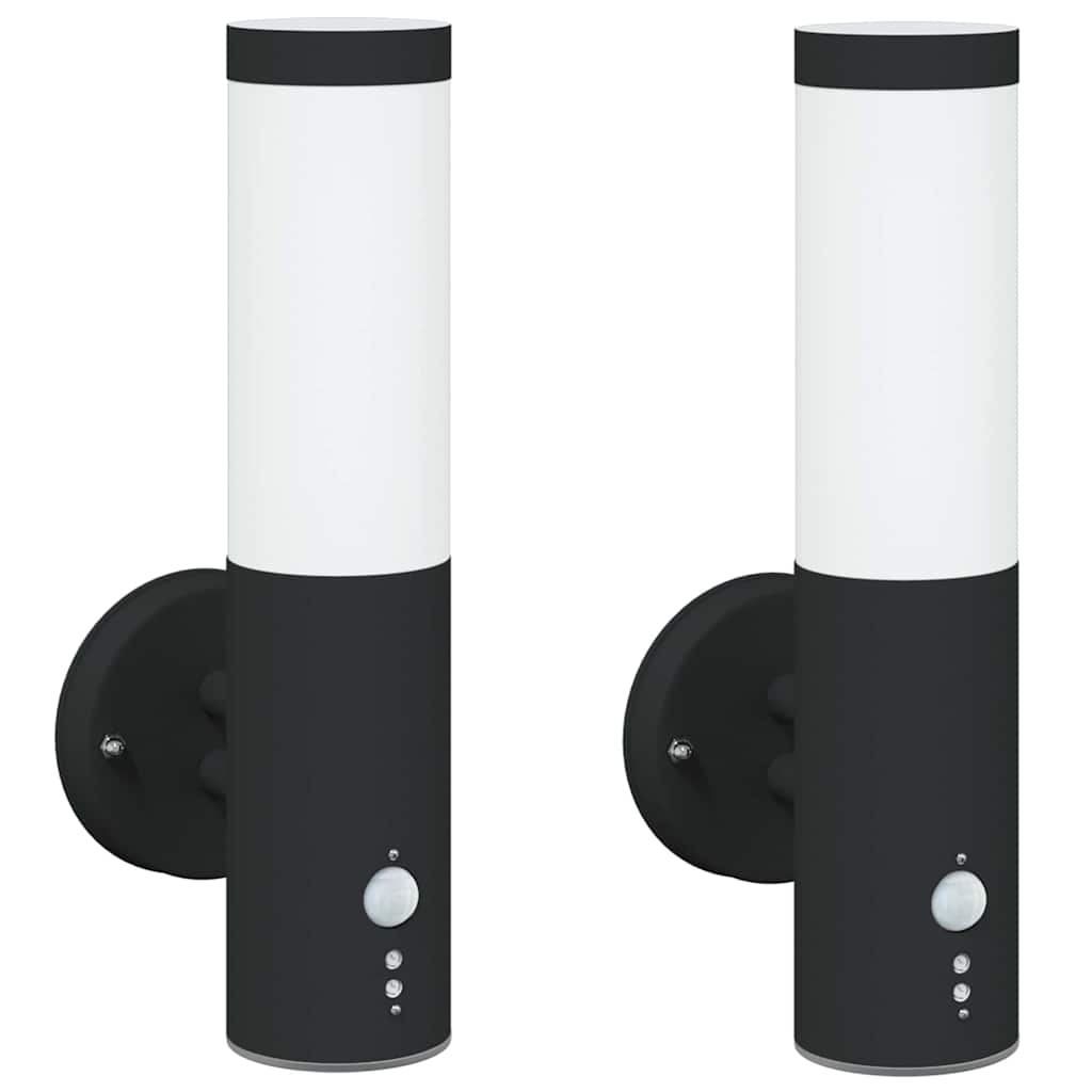 Buiten Wandlamp 2 pcs Zwart 15 x 7,5 x 33 cm
