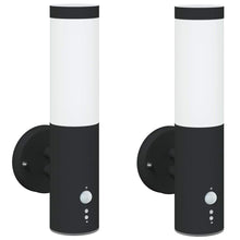 Buiten Wandlamp 2 pcs Zwart 15 x 7,5 x 33 cm