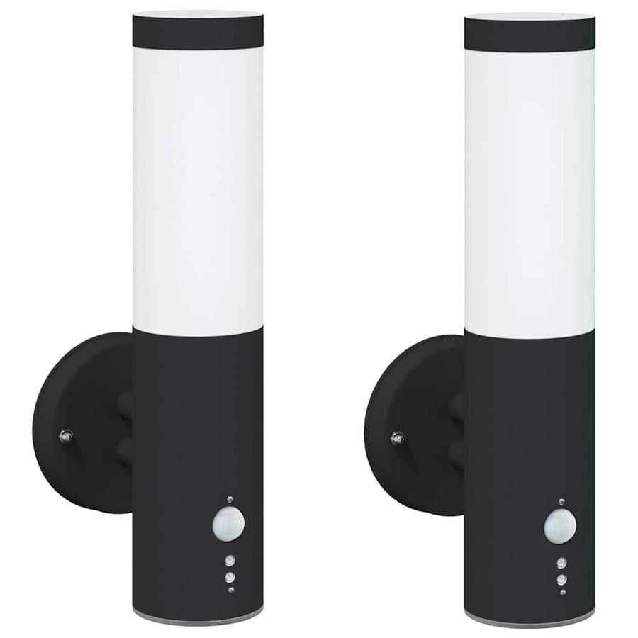 Buiten Wandlamp 2 pcs Zwart 15 x 7,5 x 33 cm