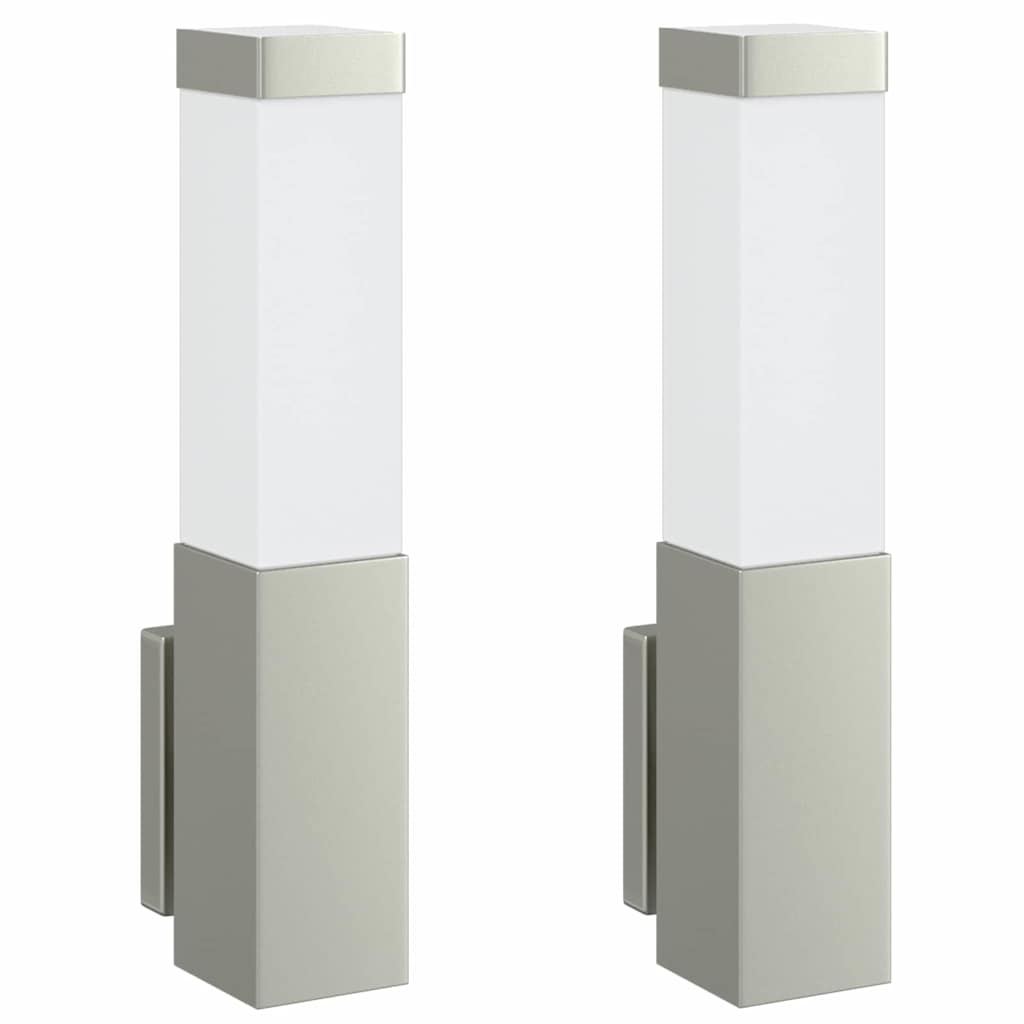 Buiten Wandlamp 2 pcs Zilver 10.5 x 6 x 33 cm