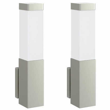 Buiten Wandlamp 2 pcs Zilver 10.5 x 6 x 33 cm