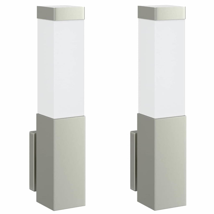 Buiten Wandlamp 2 pcs Zilver 10.5 x 6 x 33 cm
