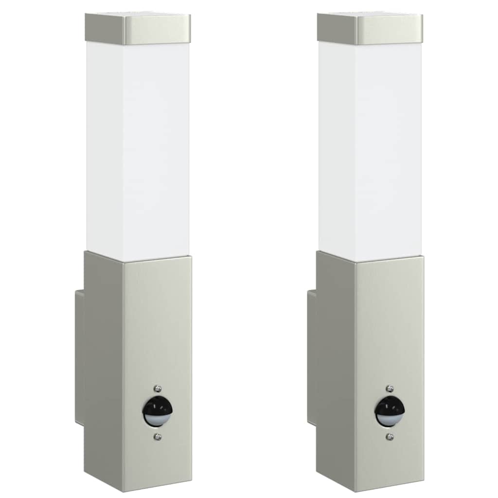 Buiten Wandlamp 2 pcs Zilver 10.5 x 6 x 33 cm
