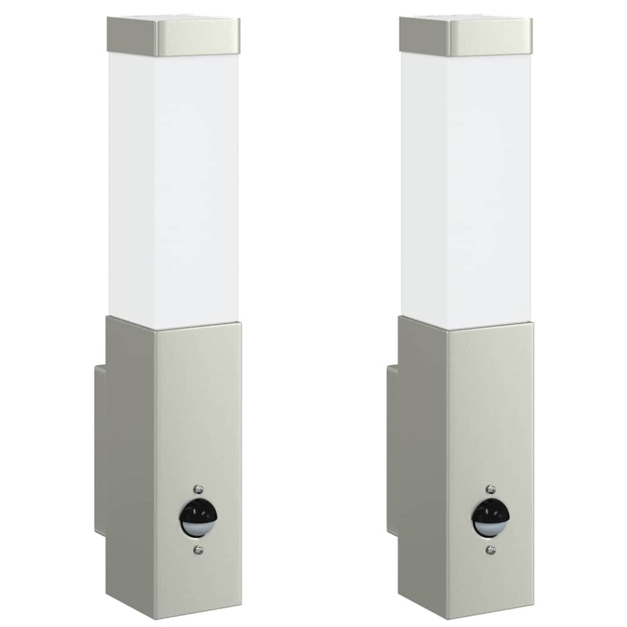 Buiten Wandlamp 2 pcs Zilver 10.5 x 6 x 33 cm