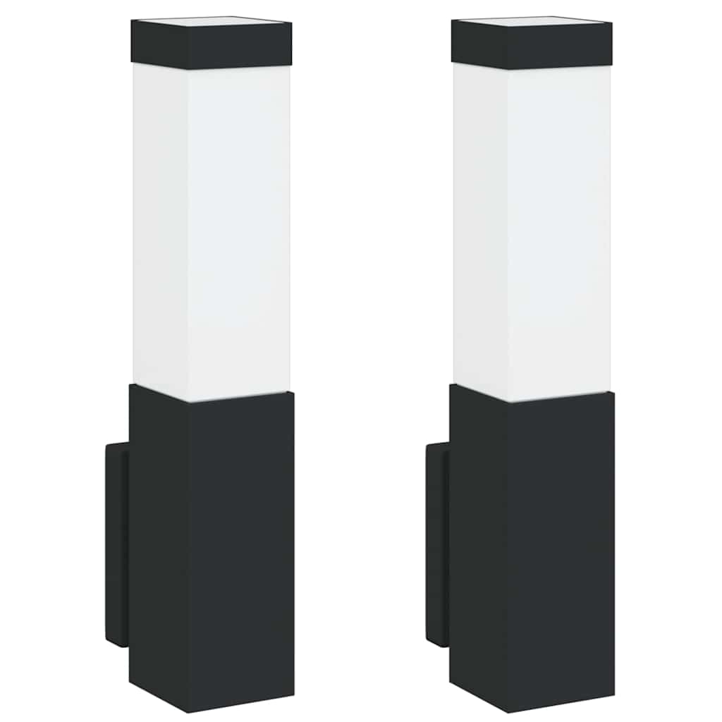 Buiten Wandlamp 2 pcs Zwart 10.5 x 6 x 33 cm