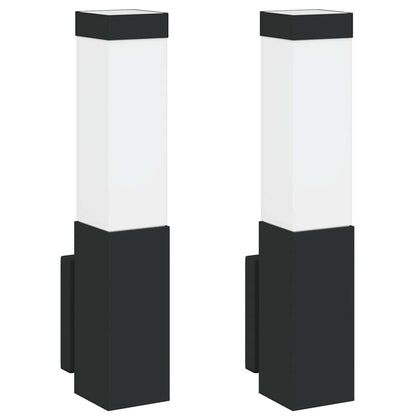 Buiten Wandlamp 2 pcs Zwart 10.5 x 6 x 33 cm