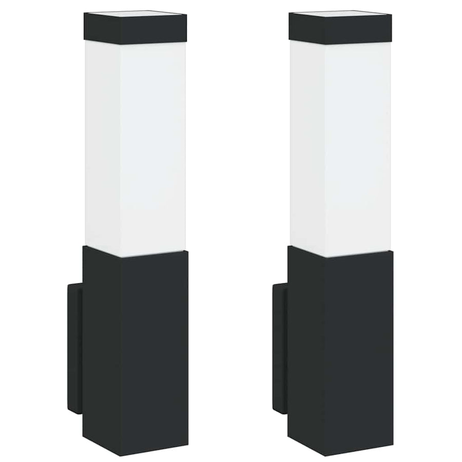 Buiten Wandlamp 2 pcs Zwart 10.5 x 6 x 33 cm