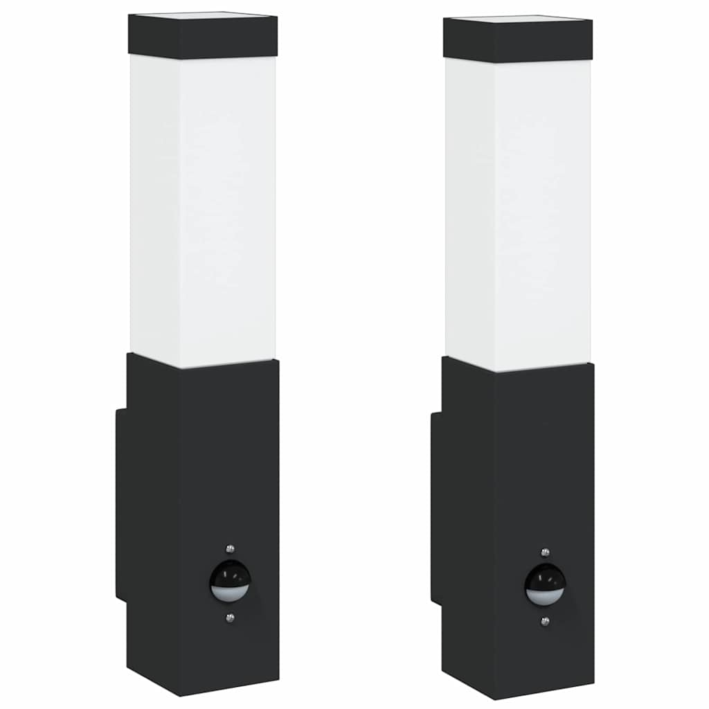 Buiten Wandlamp 2 pcs Zwart 10.5 x 6 x 33 cm