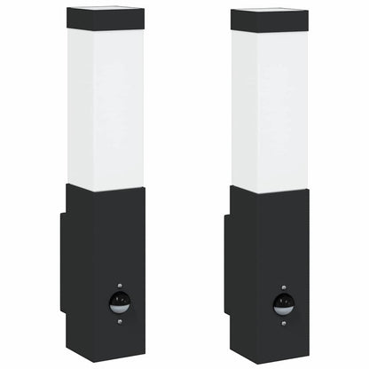 Buiten Wandlamp 2 pcs Zwart 10.5 x 6 x 33 cm