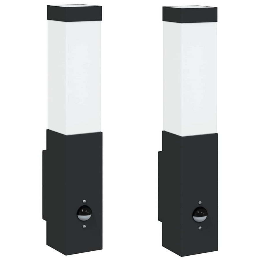 Buiten Wandlamp 2 pcs Zwart 10.5 x 6 x 33 cm