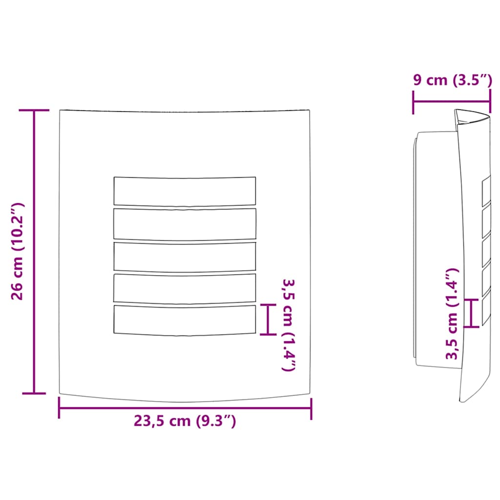 Buiten Wandlamp Zilver 23.5 x 9 x 26 cm