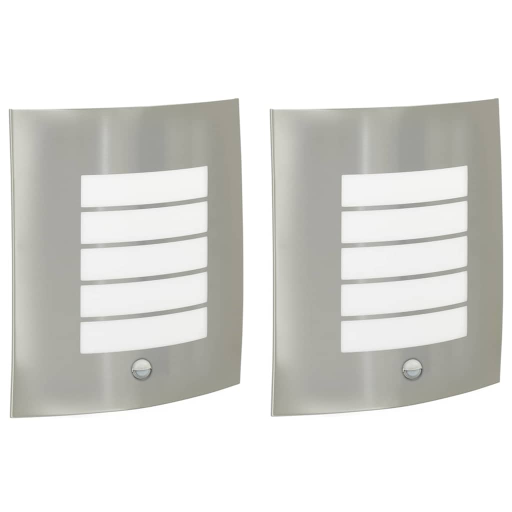 Buiten Wandlamp 2 pcs Zilver 23.5 x 9 x 26 cm
