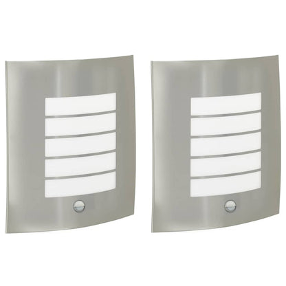 Buiten Wandlamp 2 pcs Zilver 23.5 x 9 x 26 cm