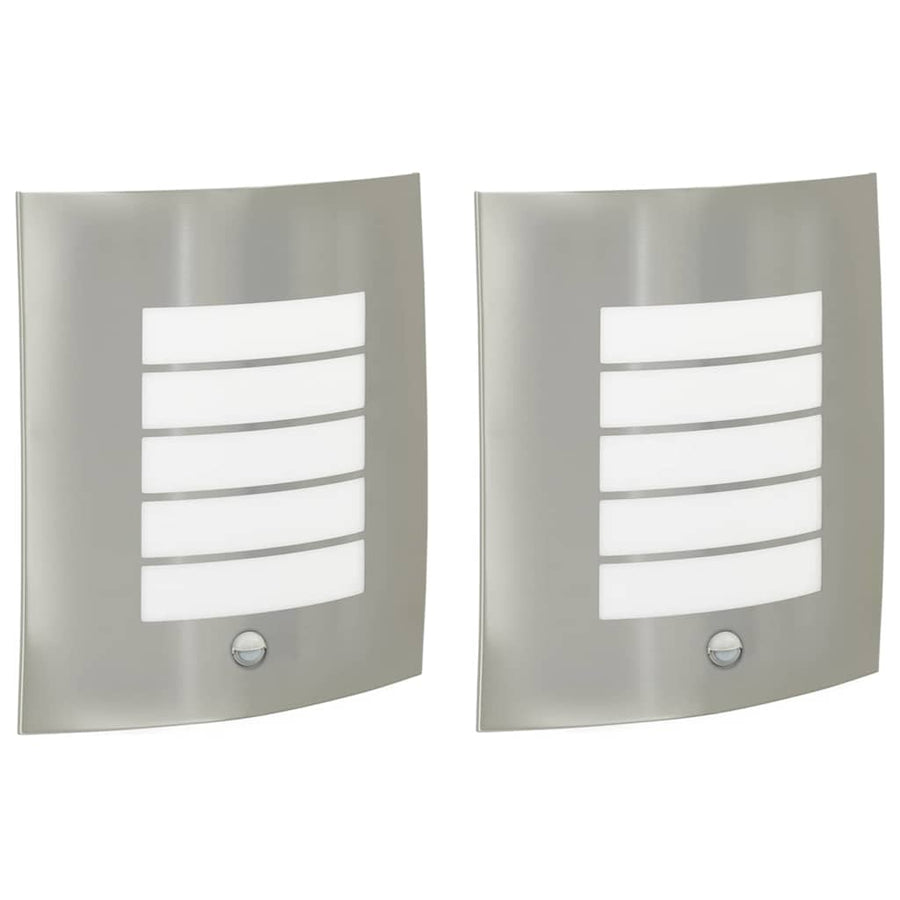 Buiten Wandlamp 2 pcs Zilver 23.5 x 9 x 26 cm