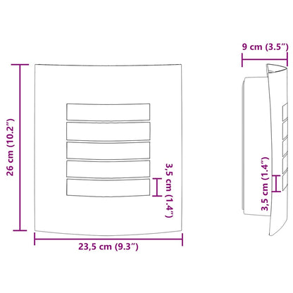 Buiten Wandlamp 2 pcs Zwart 23.5 x 9 x 26 cm