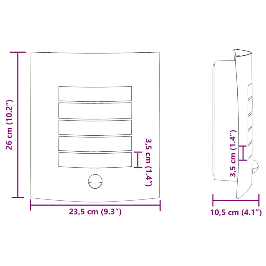 Buiten Wandlamp Zwart 23.5 x 9 x 26 cm