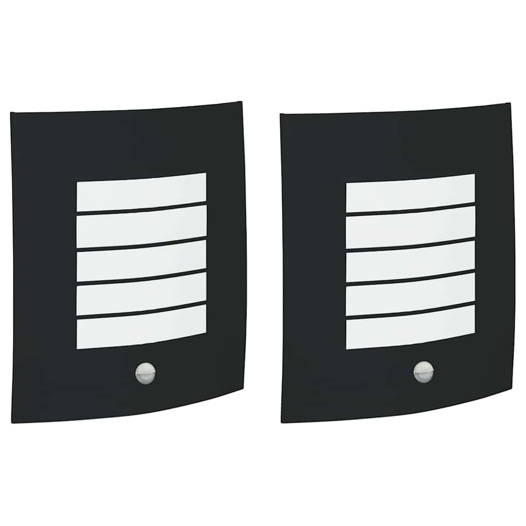 Buiten Wandlamp 2 pcs Zwart 23.5 x 9 x 26 cm