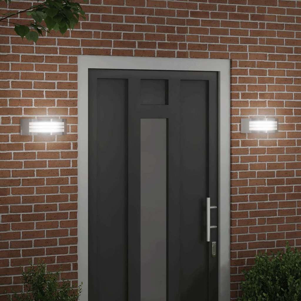 Buiten Wandlamp 2 pcs Zilver 32 x 10 x 10 cm
