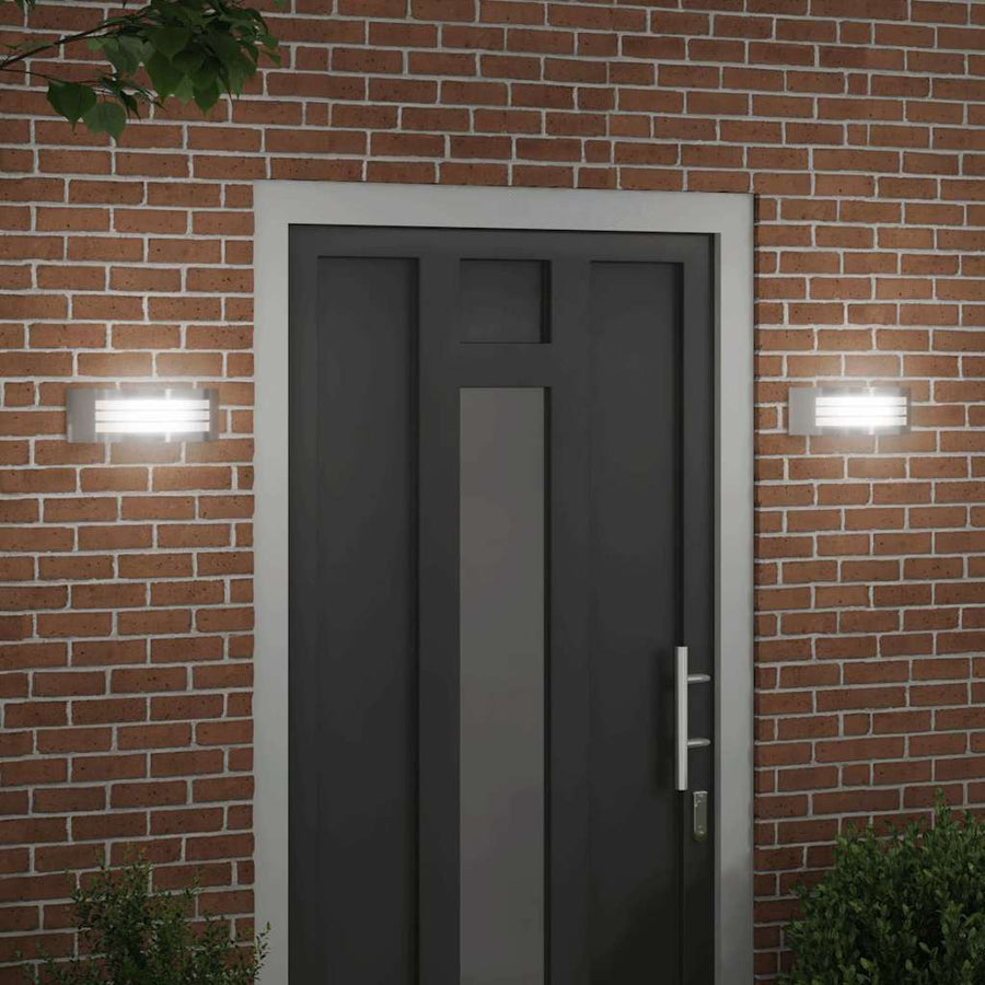 Buiten Wandlamp 2 pcs Zilver 32 x 10 x 10 cm