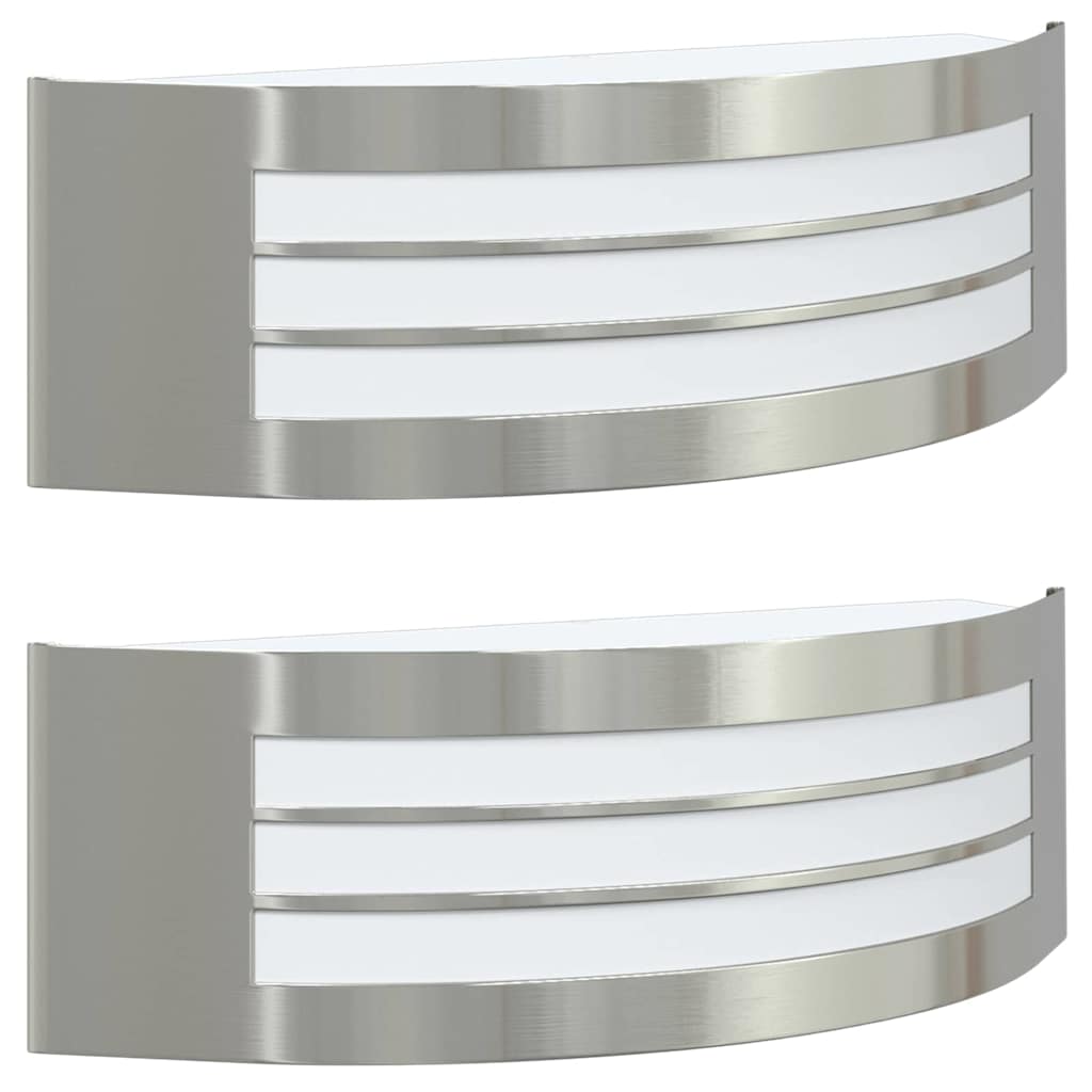 Buiten Wandlamp 2 pcs Zilver 32 x 10 x 10 cm