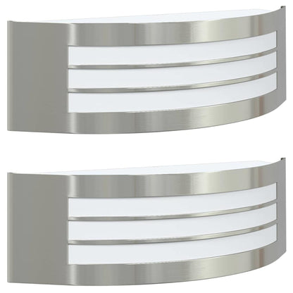Buiten Wandlamp 2 pcs Zilver 32 x 10 x 10 cm