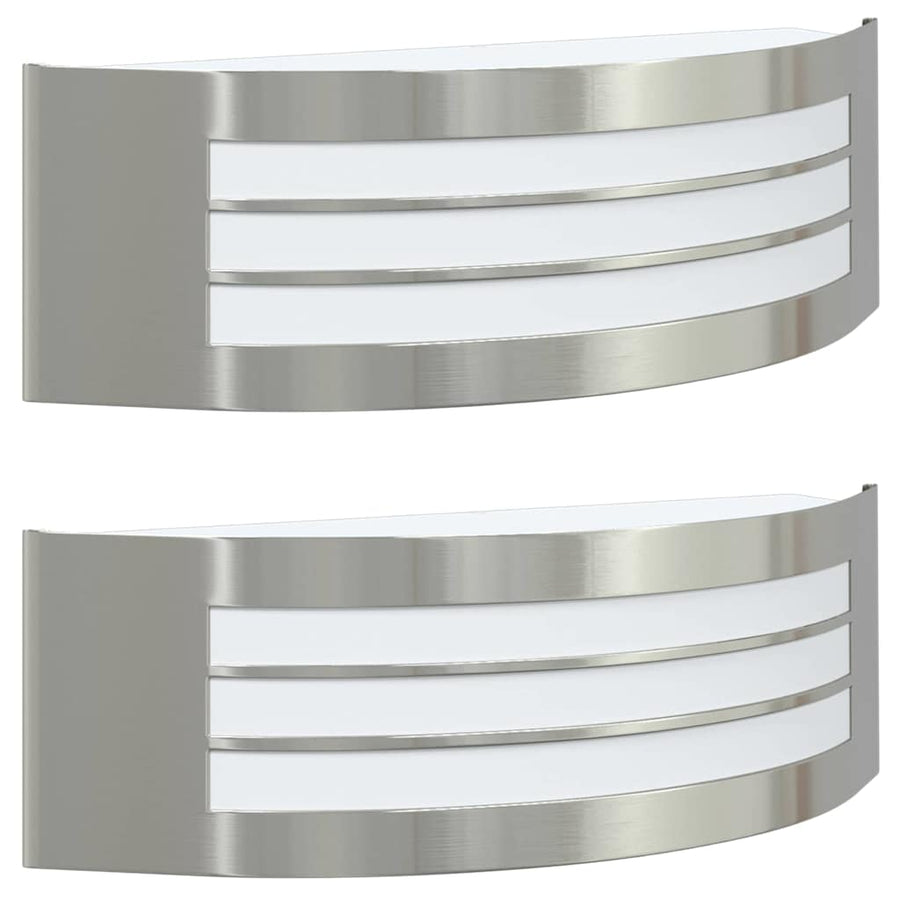 Buiten Wandlamp 2 pcs Zilver 32 x 10 x 10 cm