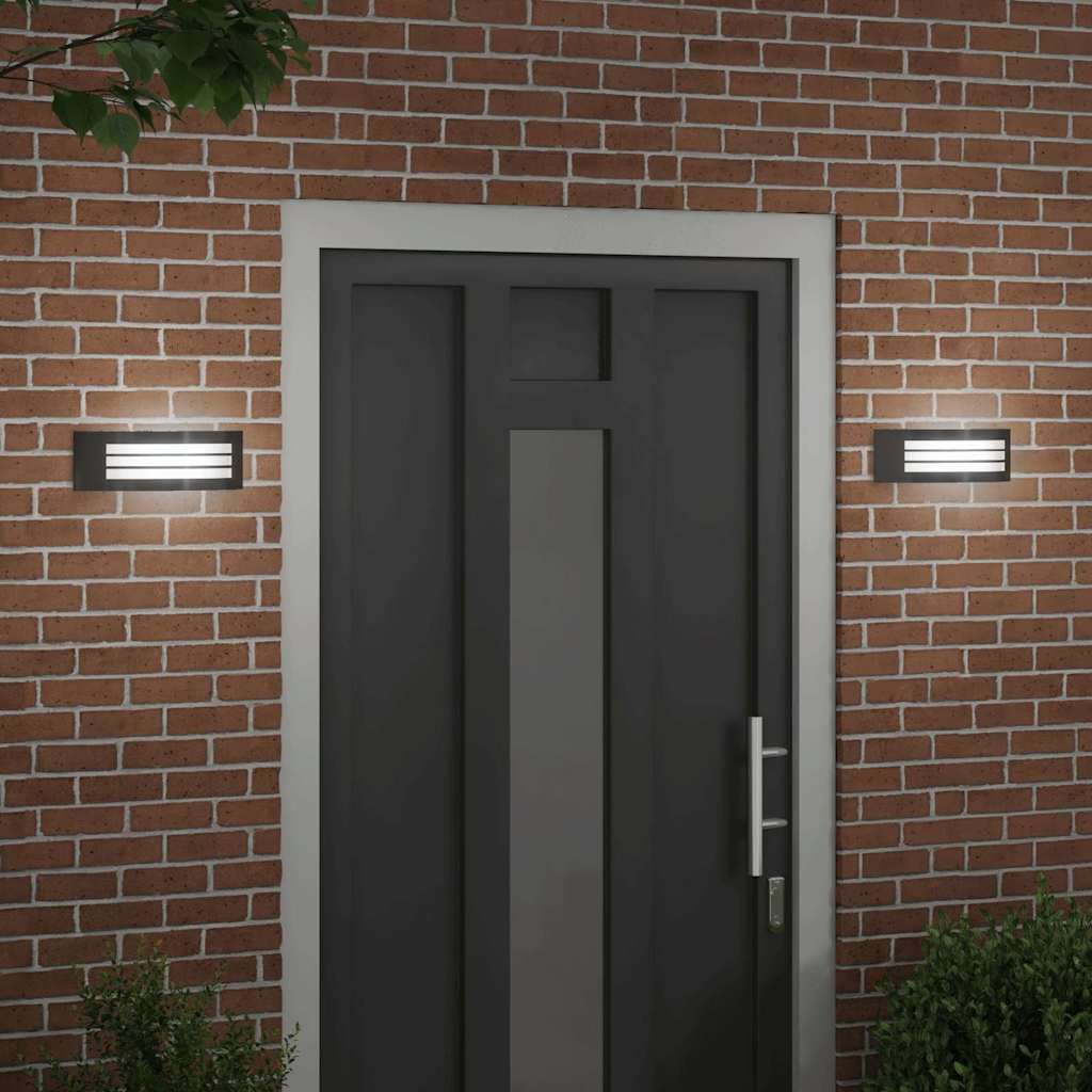 Buiten Wandlamp 2 pcs Zwart 32 x 10 x 10 cm