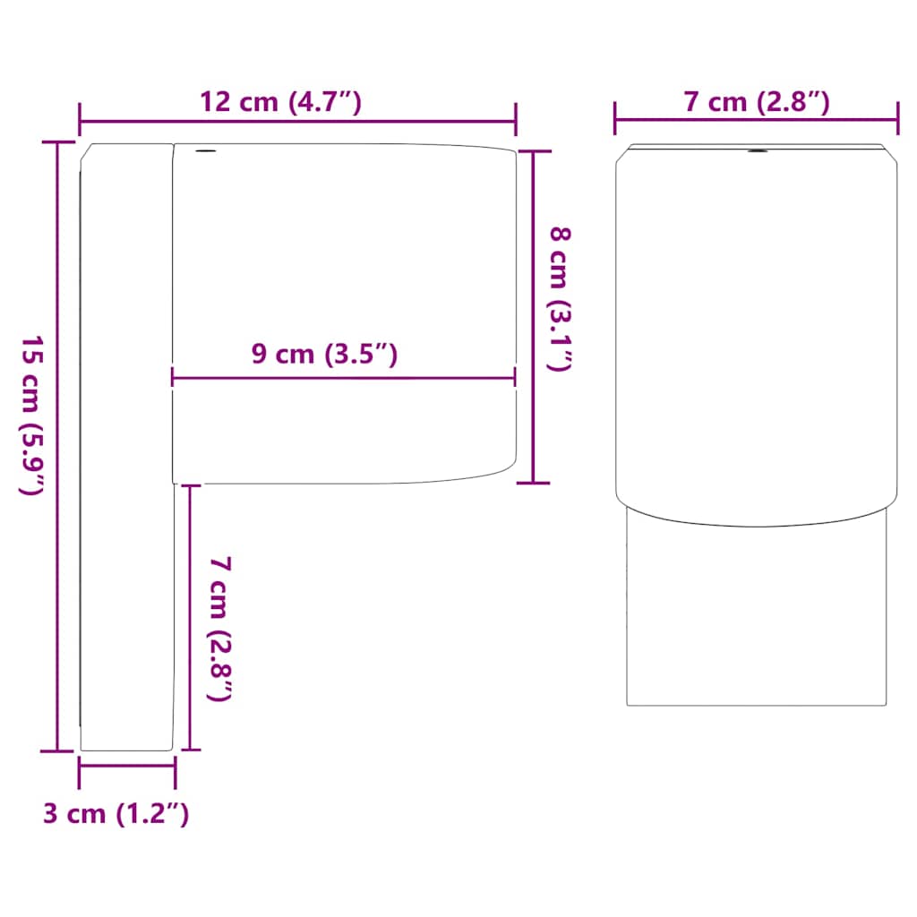 Buiten Wandlamp Zwart 12 x 7 x 15 cm Roestvrij staal