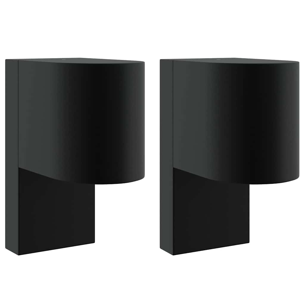 Buiten Wandlamp 2 pcs Zwart 12 x 7 x 15 cm Roestvrij staal