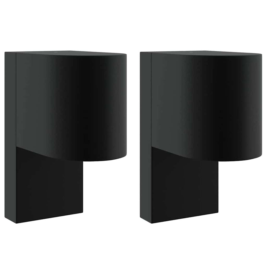Buiten Wandlamp 2 pcs Zwart 12 x 7 x 15 cm Roestvrij staal