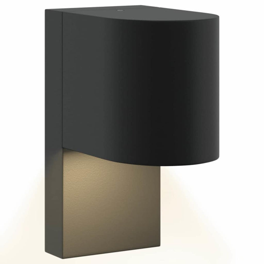Buiten Wandlamp 2 pcs Zwart 12 x 7 x 15 cm Roestvrij staal