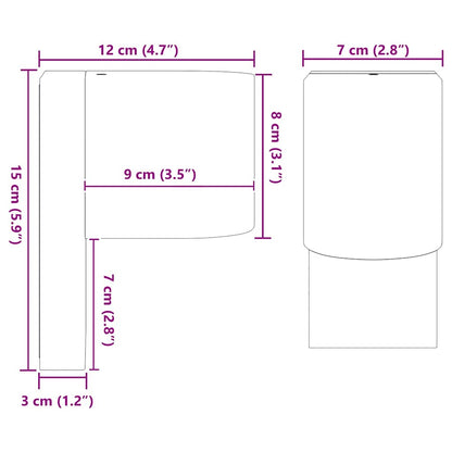 Buiten Wandlamp 2 pcs Zwart 12 x 7 x 15 cm Roestvrij staal