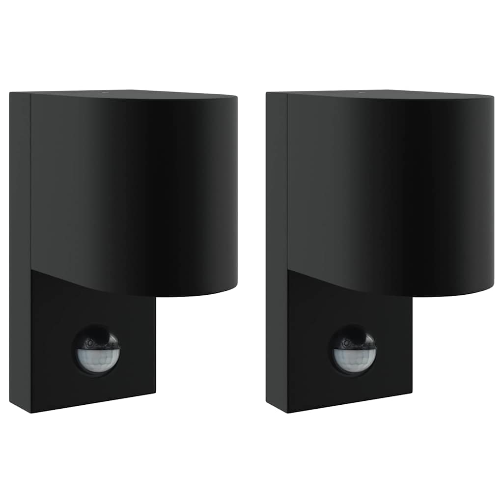 Buiten Wandlamp 2 pcs Zwart 12 x 7 x 15 cm Roestvrij staal