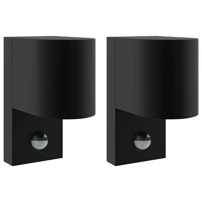 Buiten Wandlamp 2 pcs Zwart 12 x 7 x 15 cm Roestvrij staal