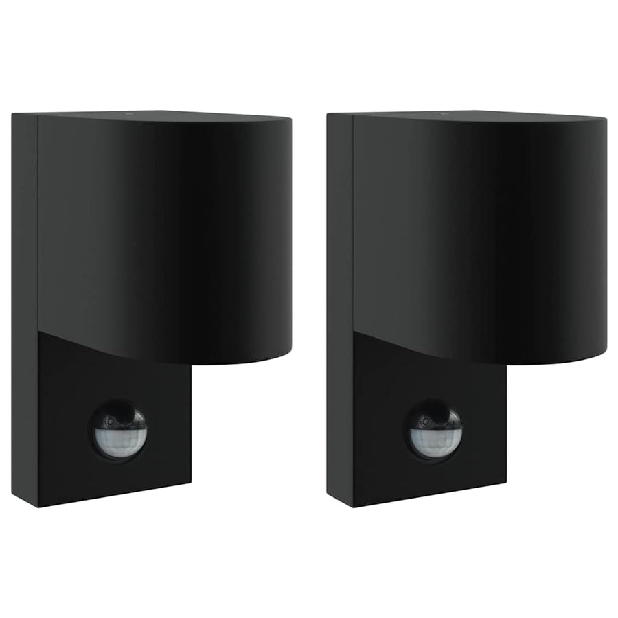 Buiten Wandlamp 2 pcs Zwart 12 x 7 x 15 cm Roestvrij staal