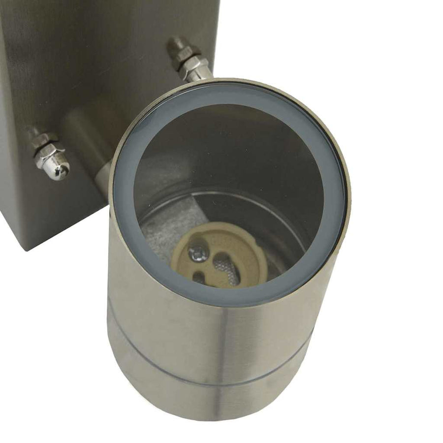 Buiten Wandlamp 2 pcs Zilver 6,5 x 10,5 x 16 cm RVS en Glas