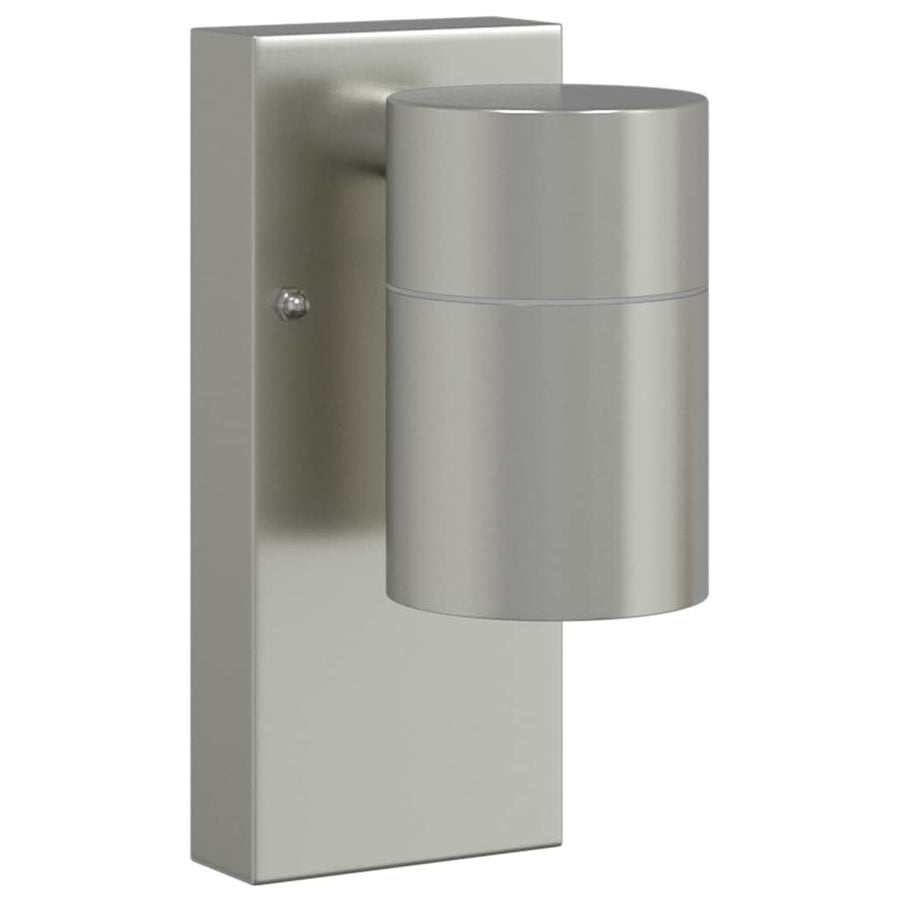 Buiten Wandlamp 2 pcs Zilver 6,5 x 10,5 x 16 cm RVS en Glas